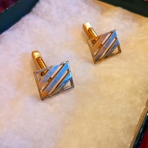 12k Gold Plated Geometric Cuff Links